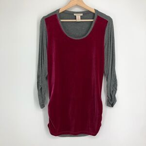 SUNDANCE Dulcet Tones Velour Tee Ruched‎ Size Medium
